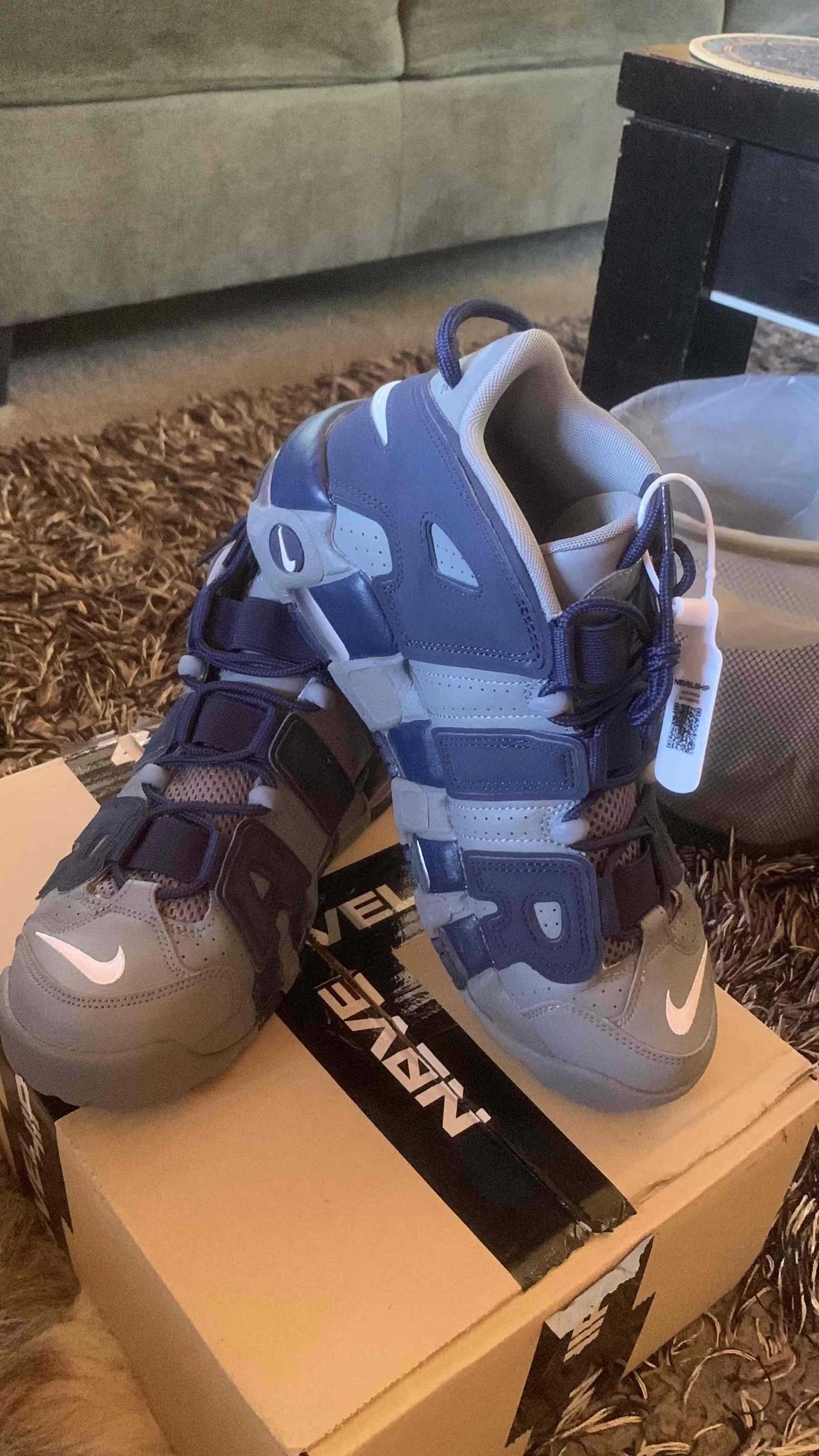 Nike Air More Uptempo 'Cool Grey Midnight Navy' 921948-003 Nike Air More Uptempo 'Cool Grey Midnight Navy' 921948-003